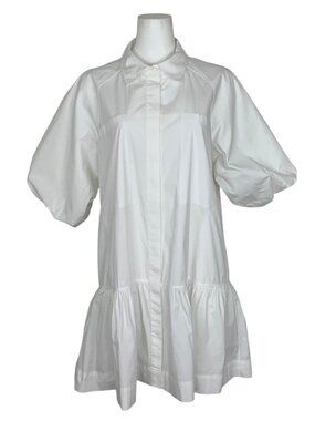 Jonathan Simkhai Standard Chrissy Mini Shirtdress L White